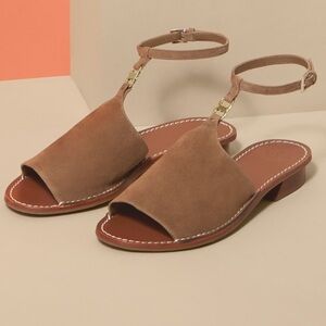 Tory Burch Gemini Suede Ankle Strap Sandal